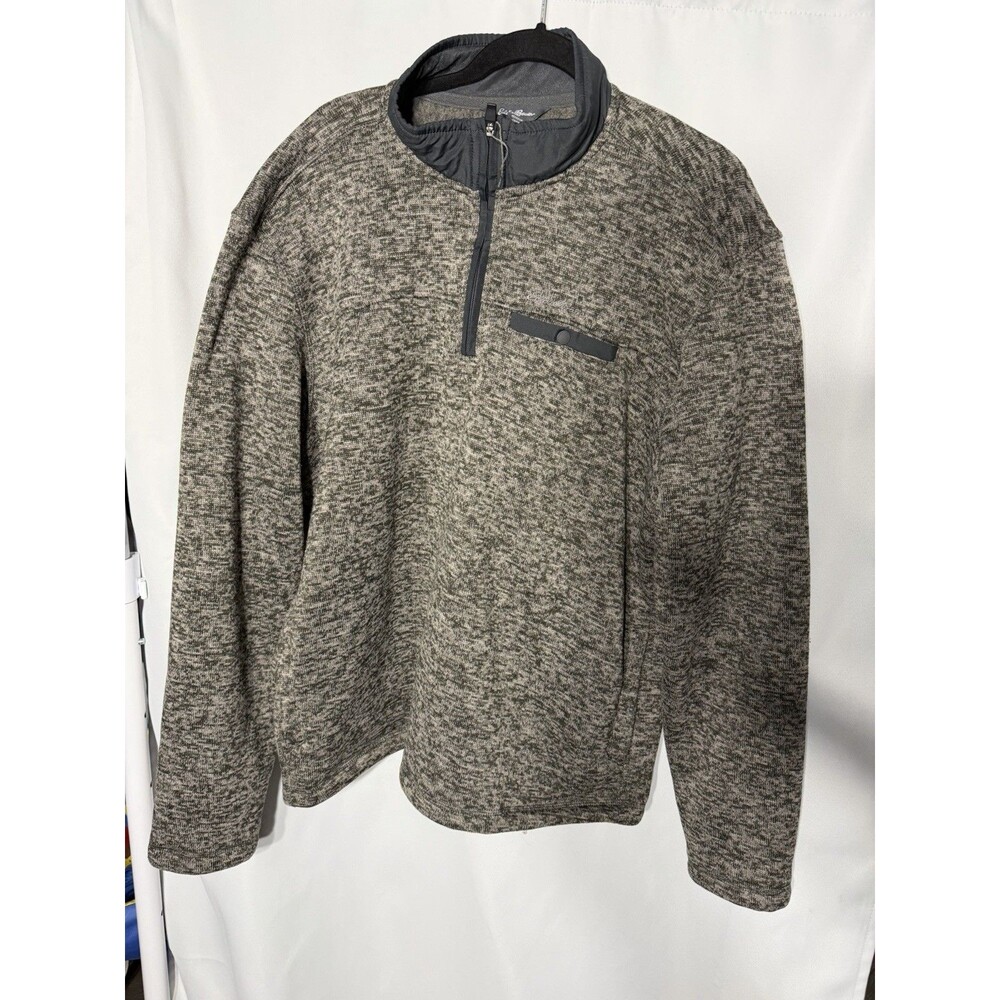 Eddie Bauer Men's 1/4 Quarter Zip Radiator Fleece Pullover Sweater Size 2XL Gray